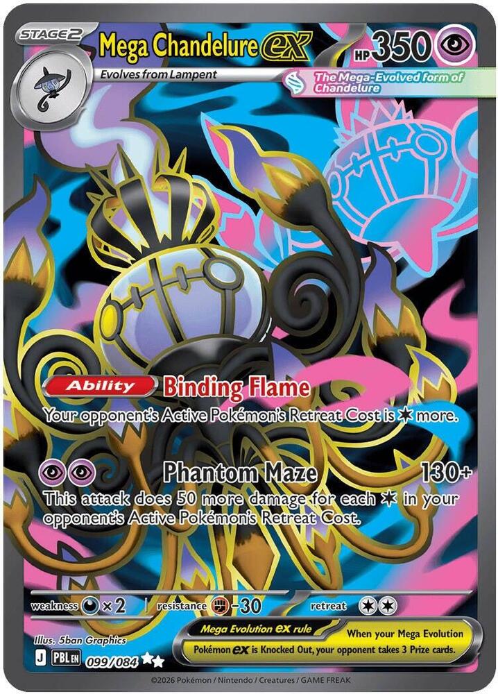 Mega Chandelure ex - 099/084 - ME05: Pitch Black (PBL)