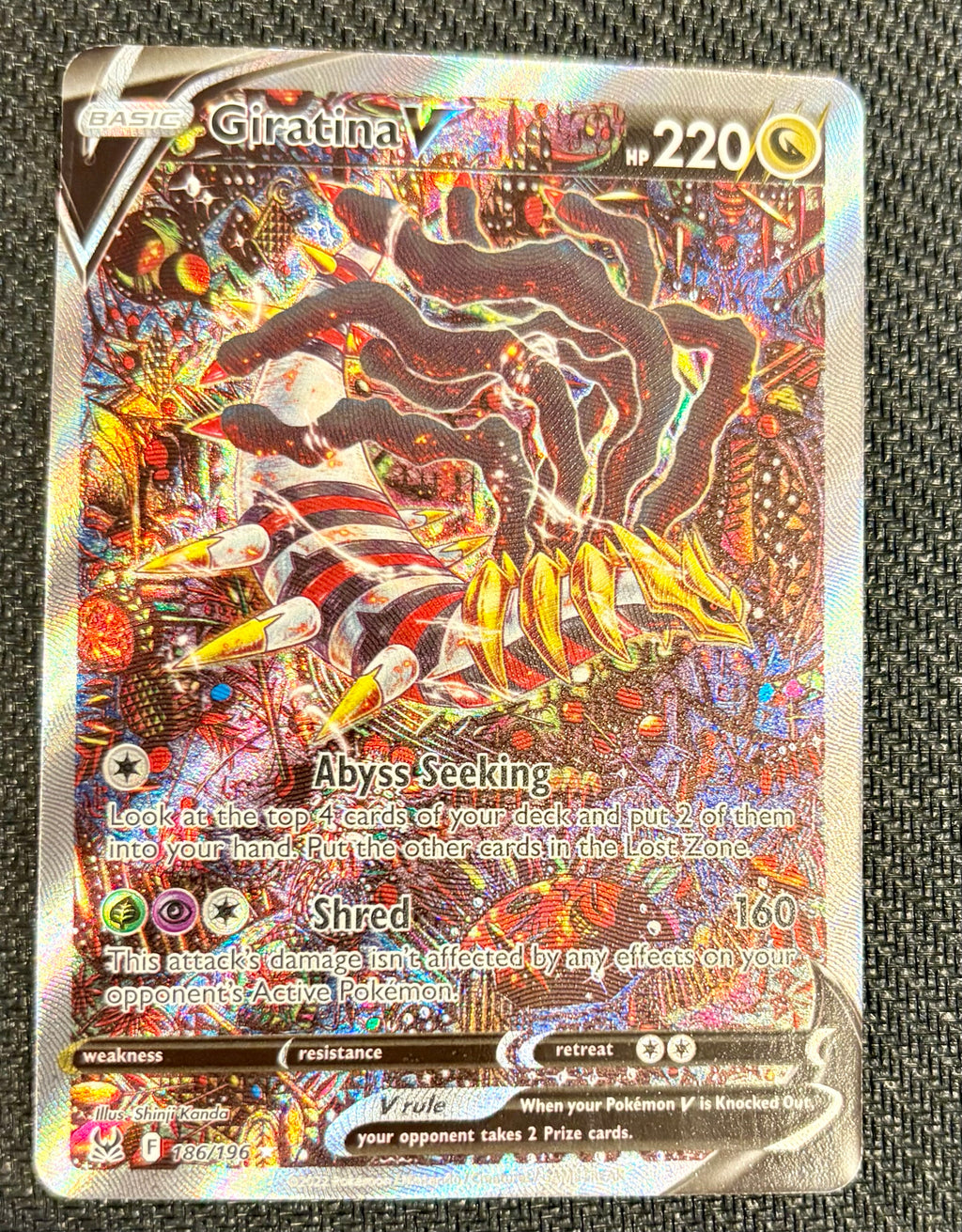 Giratina V (Alternate Full Art) 186/196 Swsh11: Lost Origin Holo