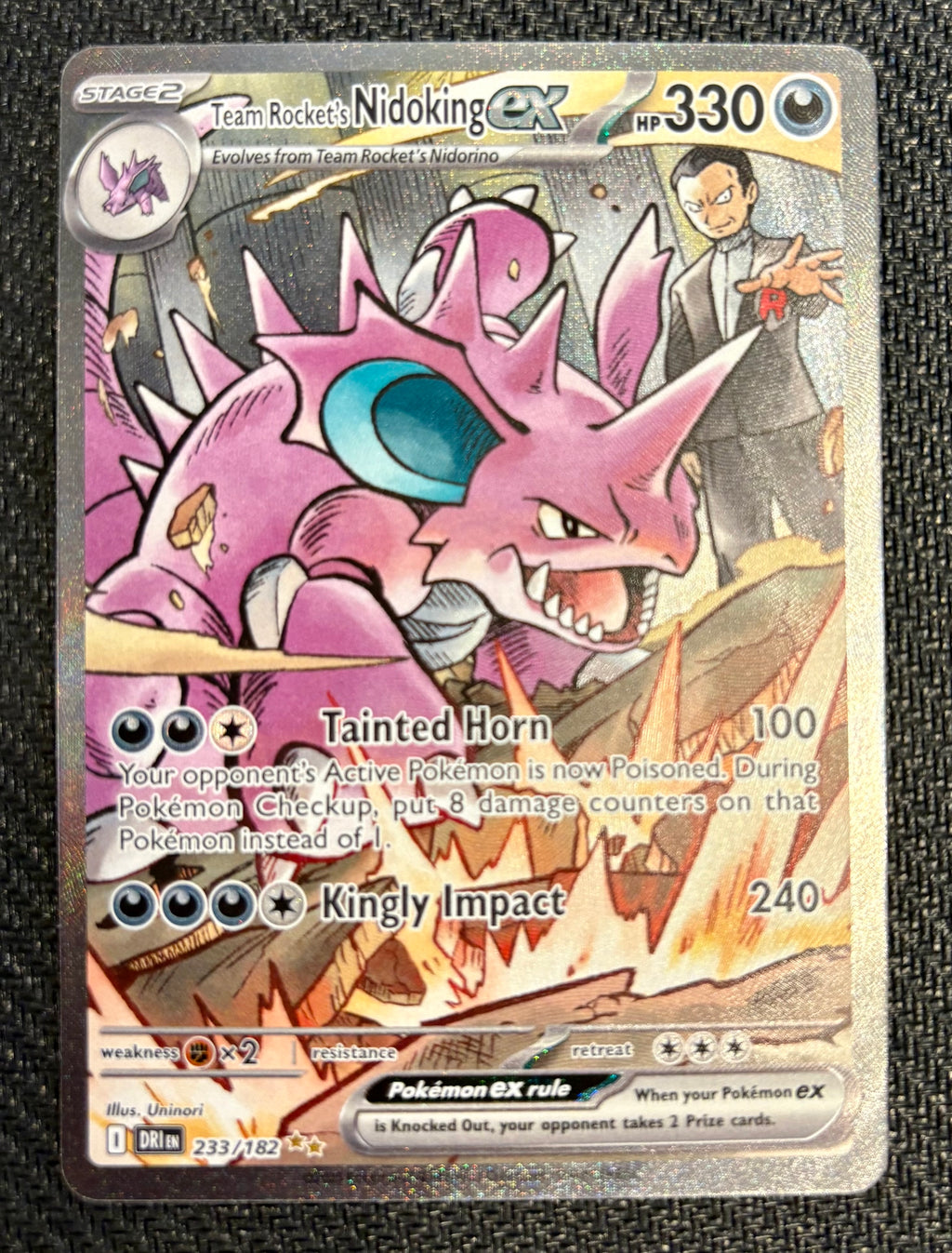 Team Rocket's Nidoking Ex #233 Pokemon Destined Rivals