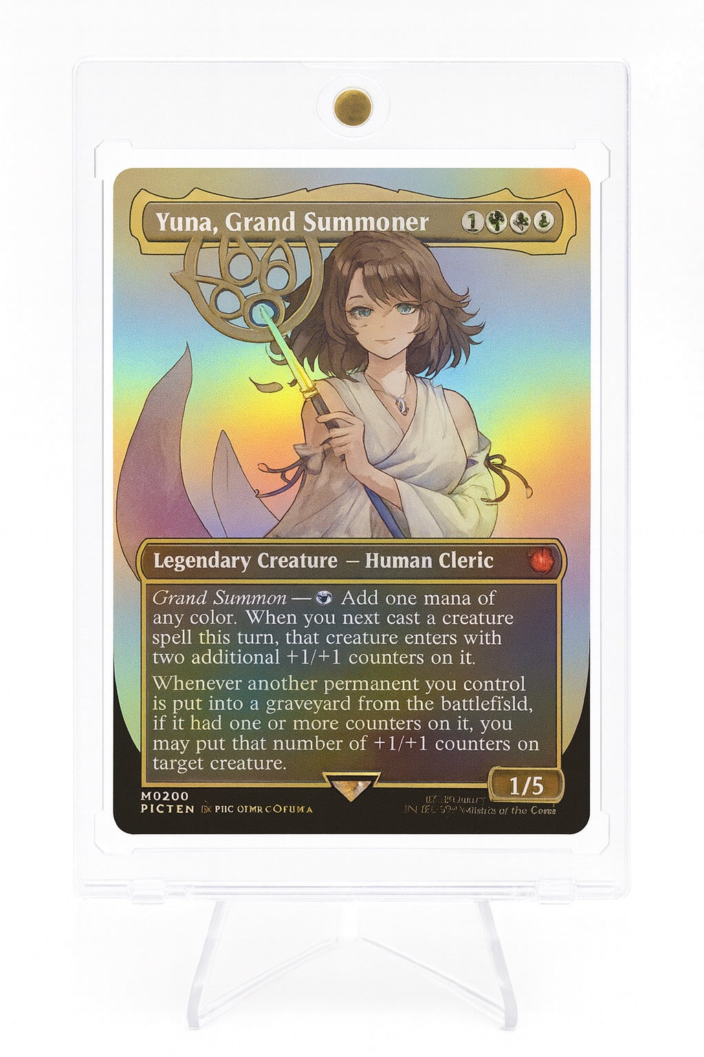 Yuna, Grand Summoner (Borderless) #208 Commander: Final Fantasy Foil